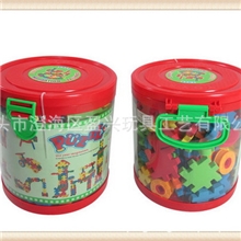 益智儿童玩具PVC手提桶DIY百变EVA积木