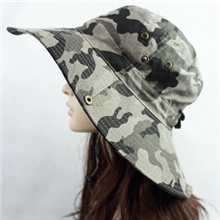 方凡丛林帽迷彩大头围可调节男女防晒沙滩大檐帽
