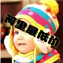 儿童韩国针织love点点兔子护耳帽子地摊公司