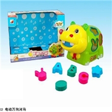 厂家供热销电动玩具电动卡通万向河马玩具