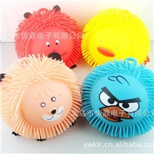 可混批10寸立体大号毛毛球可驱蚊减压发泄球地摊热卖发光玩具