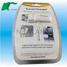 5v1a圆脚旅行充电器二合一三星galaxyiPhone充电器