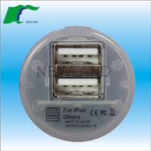 双USB车载充电器2AUSB充电器，便携式Ipad，P1000车充