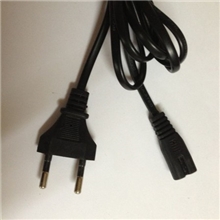 供应厂家直销欧规圆插带八字尾电源线