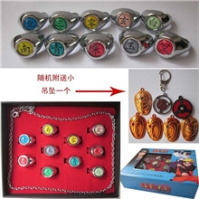 火影二代晓组织戒指10个装黑色字体动漫周边生产批发