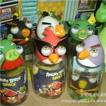 爆眼愤怒的小鸟太空版凸眼公仔搪胶玩具减压玩具挤眼公仔