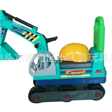 手动大号可坐可骑挖土机玩具车