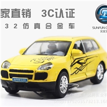 儿童玩具车保时捷卡宴合金仿真车模型声光2开门3C认证厂家批发