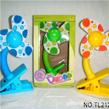 厂家直销夹子风扇不带灯婴儿推车彩色夹子风扇USB电池两用1228