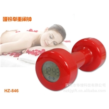 长期供应广告礼品闹钟时尚创意哑铃闹钟促销礼品批发