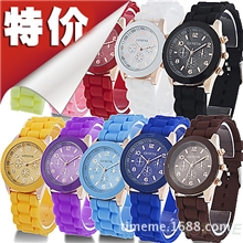 时尚果冻硅胶手表GENEVA日内瓦手表批发厂家直销现货批发