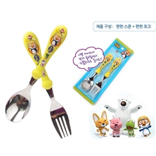 韩国原装进口儿童餐具PORORO儿童餐具餐饮用品不锈钢叉子勺子