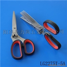 供应二次注塑五层剪，碎纸剪，保密剪刀，橡塑柄五层剪