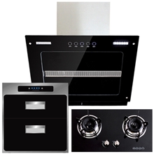 厂家批发厨房三件套厨电套餐触摸按键油烟机消毒柜燃气灶