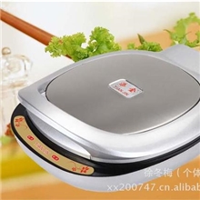 厂家批发新款x添金不锈钢180度平摊电饼烤铛陶晶烤盘烙烤饼机