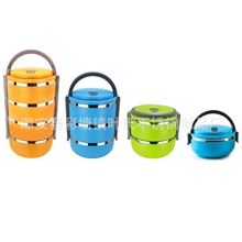 供应不锈钢防溢双层保温饭盒日式QQ便当盒