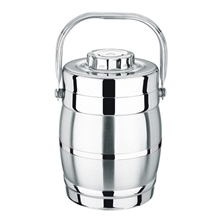 雅家宝2.0L保温真空双层提锅不锈钢直形鼓形保温桶保鲜盒