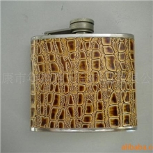 厂家供应酒壶不锈钢酒壶皮质精美不锈钢包皮酒壶