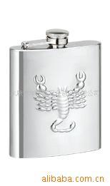 厂家供应酒壶不锈钢酒壶精美螃蟹压花不锈钢酒壶