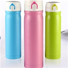 真空不锈钢水杯情侣随手杯时尚保温杯彩扣弹跳杯一键开关创意礼品