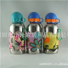 畅销日韩不锈钢运动水壶保温运动水壶贴皮儿童不锈钢运动水壶