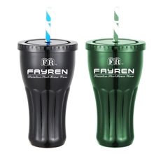 批发双层塑料吸管冰杯子双层吸管冰杯子塑料吸管冰杯子