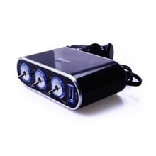 万用车载点烟器WF-0306一拖三汽车点烟器12V单usb车用点烟器