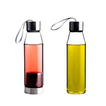 批发新品夏季杯子旅行车载耐热玻璃瓶矿泉水瓶防漏杯创意玻璃杯