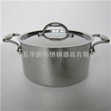 德国三层钢汤锅炒锅纯304材料