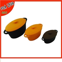 新款硅胶蒸锅三件套