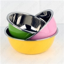 厂家直销不锈钢彩色调料缸三件套盆果蔬盆水果盆和面盆洗米盆无磁