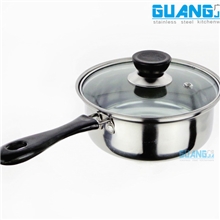 厂价直销不锈钢单柄弧形奶锅|泡面锅|9.9批发广佳不锈钢厨具