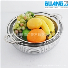 单环|双耳不锈钢洗米盆韩式洗米筛|洗菜篮|密孔多用篮|糖果蔬菜盆
