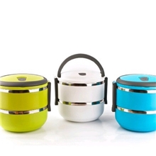 华美不锈钢双层保温饭盒9567/9568二层饭盒真空密封保鲜盒防渗漏