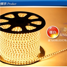厂家直销高压220V5050贴片每米60灯珠LED灯带/灯条防水灯带