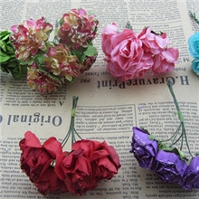芙蓉花杜鹃花带金粉芙蓉DIY喜糖盒配件纸花