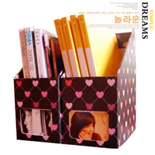 韩版红色桃心收纳盒大号纸质收纳盒桌面收纳盒DIY整理收纳盒