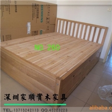 厂家供应260实木水曲柳箱床实木双人床卧室家具