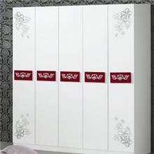 【新品特惠】乐从批发时尚简约亮光色彩烤漆板式卧室家具五门衣橱