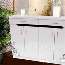 厂家低价批发超大空间四门板式鞋柜，时尚彩绘工艺；简易鞋柜