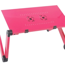 铝合金笔记本电脑桌台式桌手提折叠床上桌懒人桌带风扇