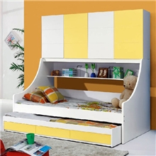YM-A03英曼厂家衣柜床+拖床青少年儿童套房板式家具组合床家具