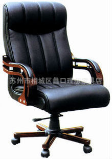 供应中式扶手转椅子西皮黑色老板椅可升降旋转苏州理想厂家直销