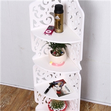 厂家批发木塑板雕花置物架80cm转角