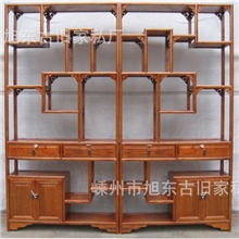 特价！二门二斗博古架(中式多宝格;木雕隔断;仿古榆木明清家具)