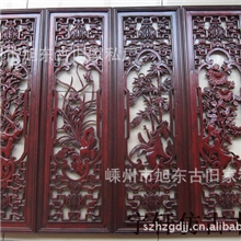 梅兰竹菊挂屏，东阳木雕，香樟木（中式明清装修，仿古雕刻，条屏