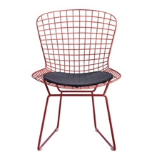 佛山家具厂现货供现代简约双边网金属烤漆电镀PVC软座垫餐椅子