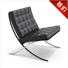 热销欧洲的Barcelonachair不锈钢架真皮单人位巴塞罗那沙发椅