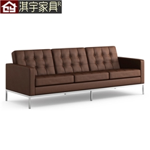 淇宇家具出口原单现代简约风格客厅真皮三人位沙发厂价批发