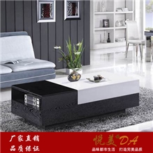 悦美达正品厂家直销钢化玻璃茶几实木茶几时尚茶几